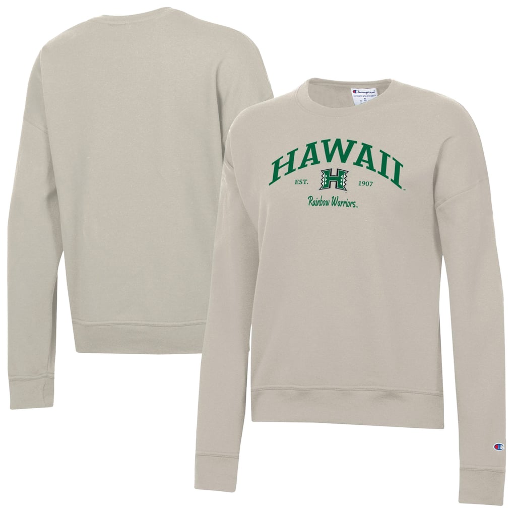  Hawaii Rainbow Warriors Champion Women's Powerblend Pullover Sweatshirt - Oatmeal